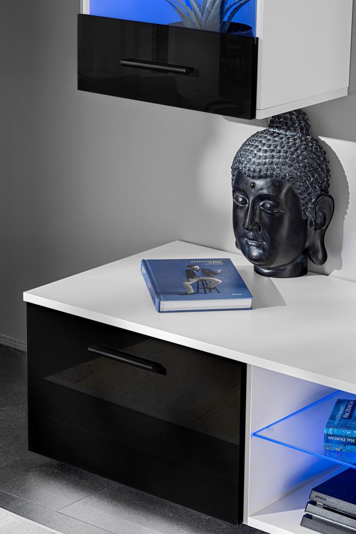 Zestaw Mebli RTV Varallo, Czarny/Biały - obrazek 9