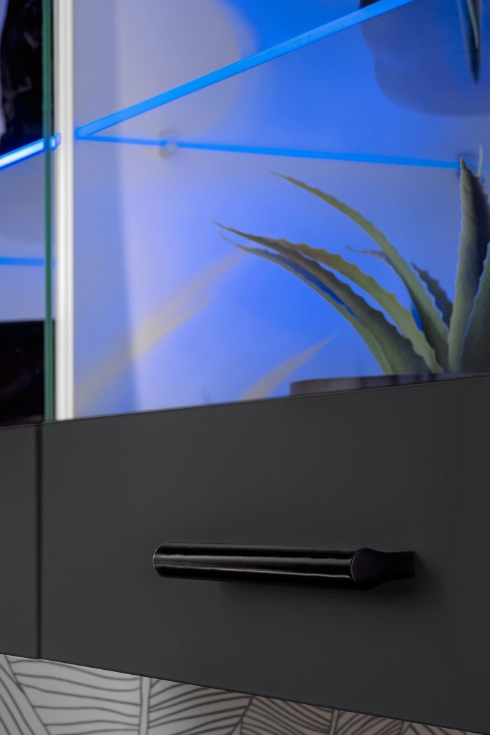 Witryna Półka Wisząca Savona, Czarny/Biały - obrazek 5