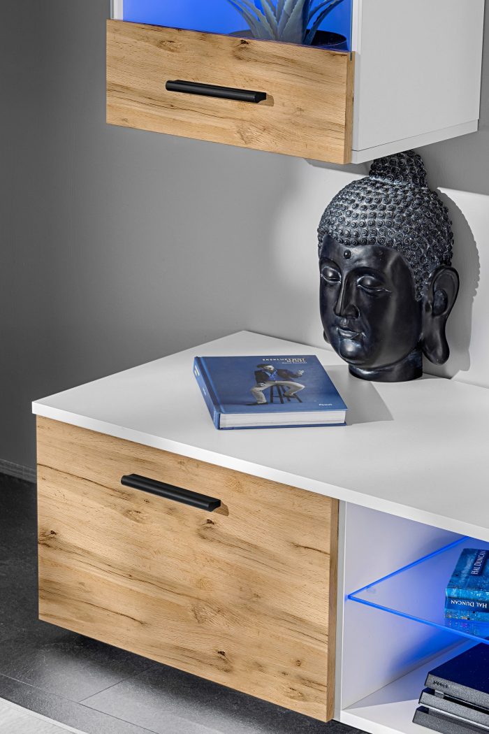 Zestaw Mebli RTV Varallo, Wotan/Biały - obrazek 9