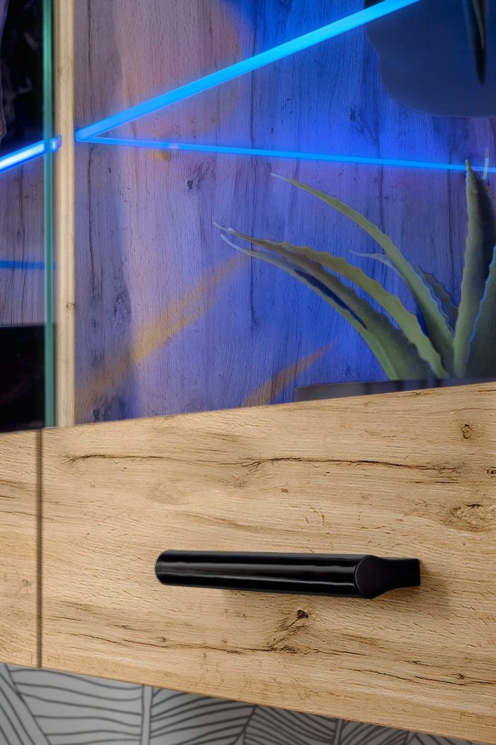 Witryna Półka Wisząca Savona, Wotan/Wotan Oświetlenie LED RGB - obrazek 5