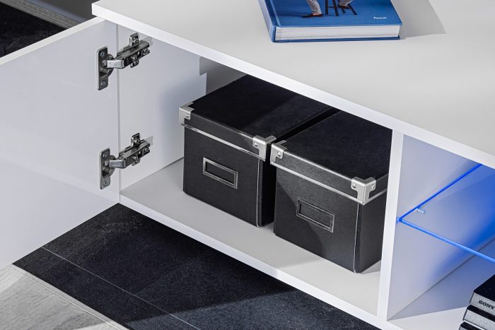 Zestaw Mebli RTV Varallo, Biały/Biały Oświetlenie LED Niebieskie - obrazek 8