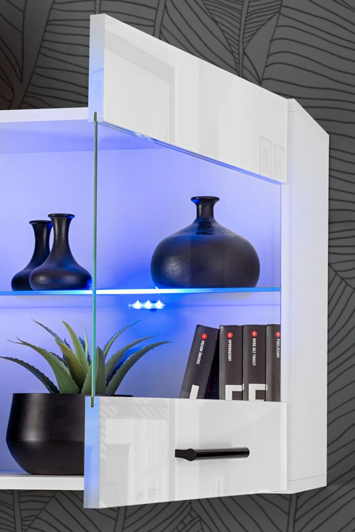 Witryna Półka Wisząca Savona, Biały/Biały - obrazek 6