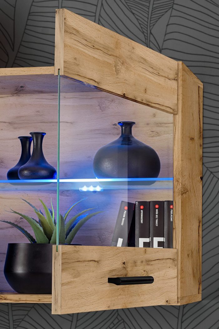 Witryna Półka Wisząca Savona, Wotan/Wotan Oświetlenie LED RGB - obrazek 6