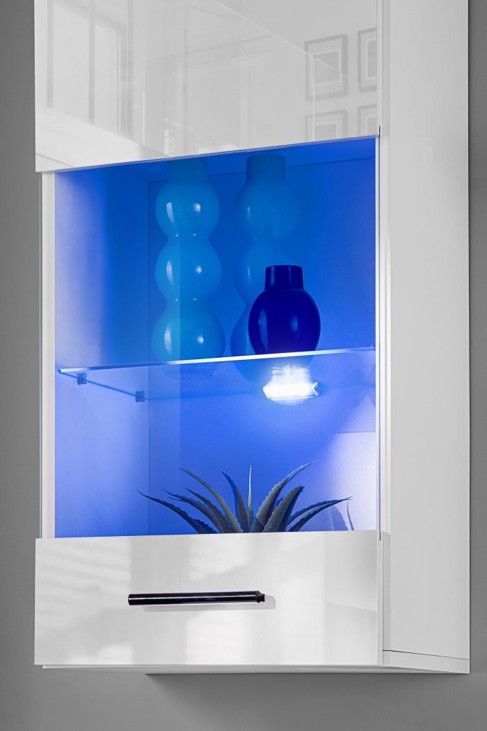 Zestaw Mebli RTV Varallo, Biały/Biały Oświetlenie LED Niebieskie - obrazek 6