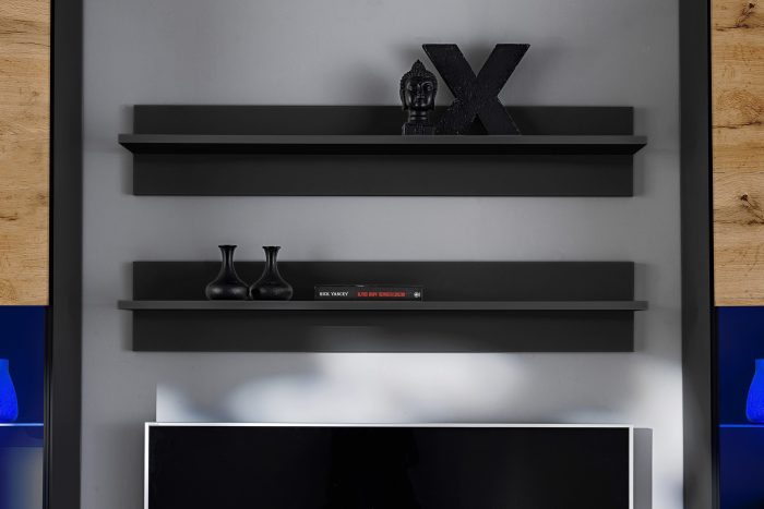 Zestaw Mebli RTV Varallo, Wotan/Czarny Oświetlenie LED Niebieskie - obrazek 5