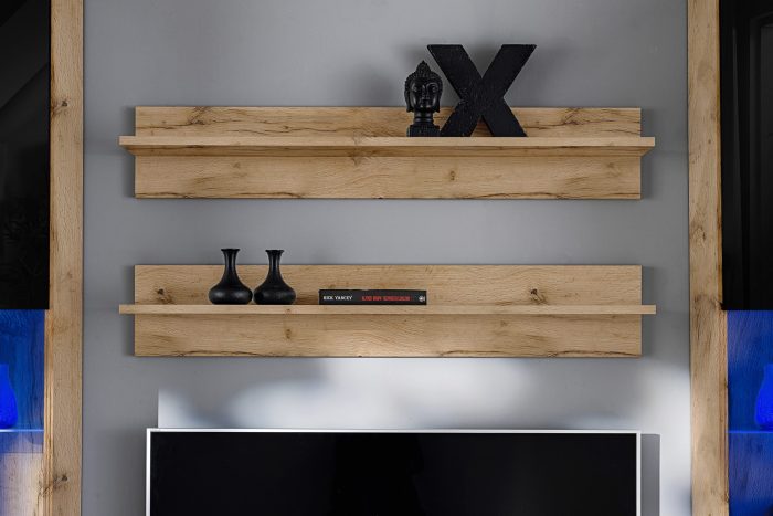 Zestaw Mebli RTV Varallo, Czarny/Wotan Oświetlenie LED Niebieskie - obrazek 5