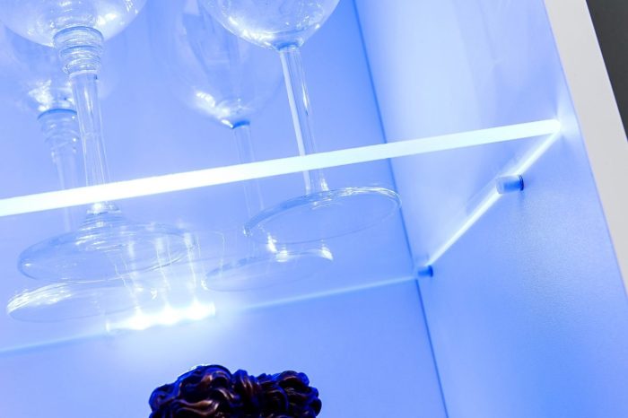 Witryna Stojąca Alessandria, Biały/Czarny - obrazek 5