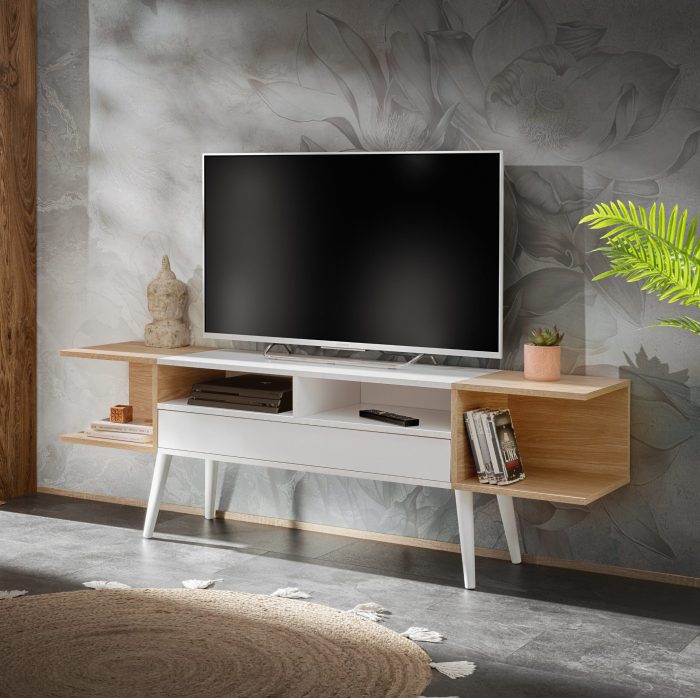 Forio Szafka RTV, biała dąb - obrazek 2