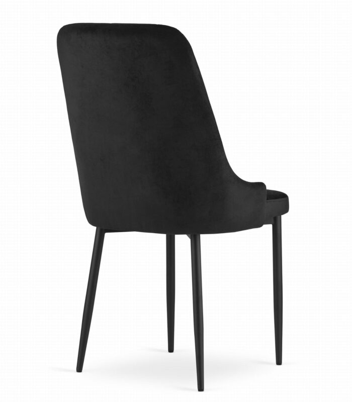 Krzesło AGNONE czarne welurowe tapicerowane z regulowanymi stopkami, metalowe nogi, wymiary 48x93x56 cm, do salonu, biura, 2 sztuki - obrazek 9
