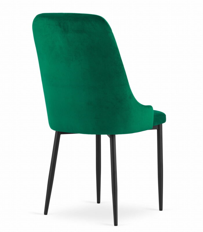 Krzesło PROCIDA zielone tapicerowane welurem z metalowymi nogami do salonu, biura, sypialni, 2 sztuki, wymiary 48x93x56 cm, obciążenie do 110 kg - obrazek 6