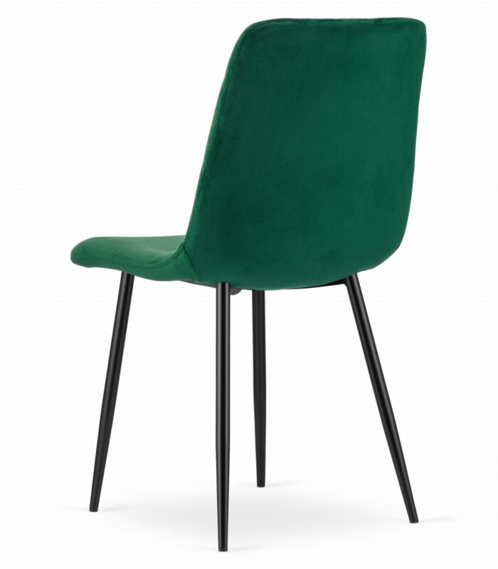Krzesło SCANNO ciemnozielone welur, metalowe nogi, do salonu, sypialni, gabinetu, 4 sztuki, wymiary 45x89x53 cm, obciążenie do 110 kg - obrazek 6