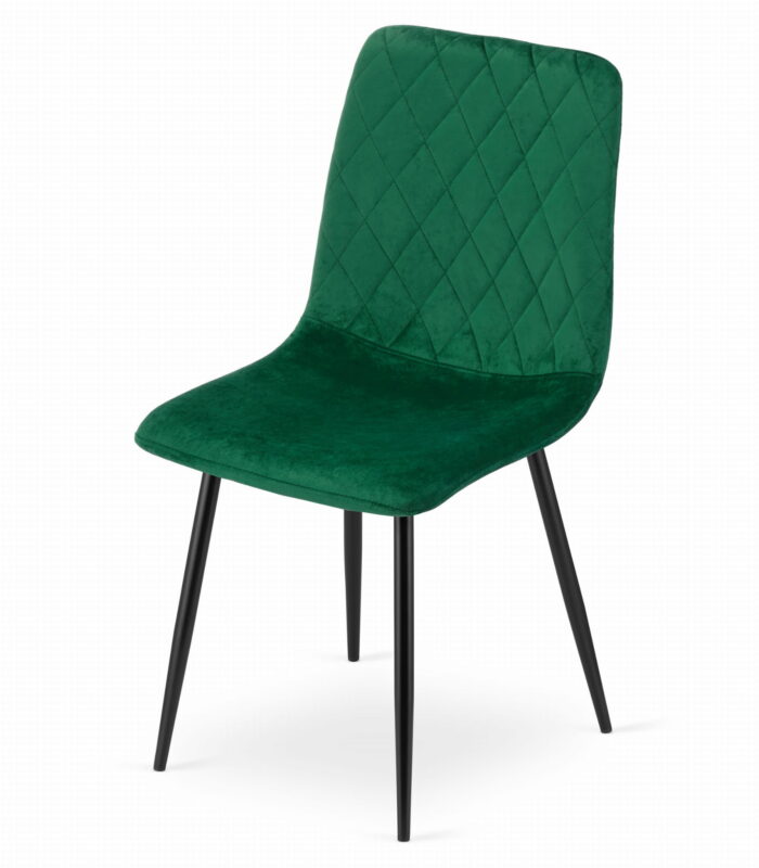 Krzesło SCANNO ciemnozielone welur, metalowe nogi, do salonu, sypialni, gabinetu, 4 sztuki, wymiary 45x89x53 cm, obciążenie do 110 kg - obrazek 7