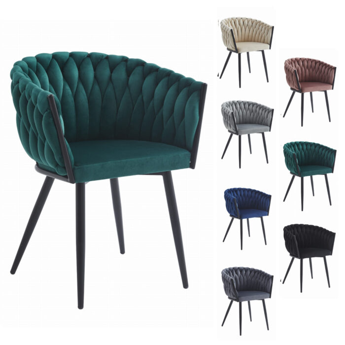 Krzesło ARONA zielone tapicerowane aksamitem z metalowymi nogami, do salonu, jadalni, sypialni, komplet 4 sztuki, wymiary 61x79x55 cm, obciążenie do 110 kg - obrazek 3