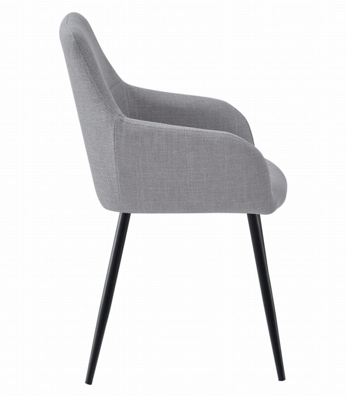 Krzesło ORGOSOLO jasno szare z tkaniny BJORN, metalowe nogi, do salonu, jadalni, domowego biura, 4 sztuki, wymiary 57x85x59 cm, obciążenie do 110 kg - obrazek 6