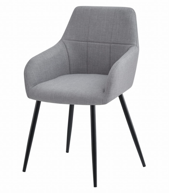 Krzesło ORGOSOLO jasno szare z tkaniny BJORN, metalowe nogi, do salonu, jadalni, domowego biura, 4 sztuki, wymiary 57x85x59 cm, obciążenie do 110 kg - obrazek 7