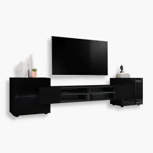 Szafka RTV Merano, Czarny/Czarny