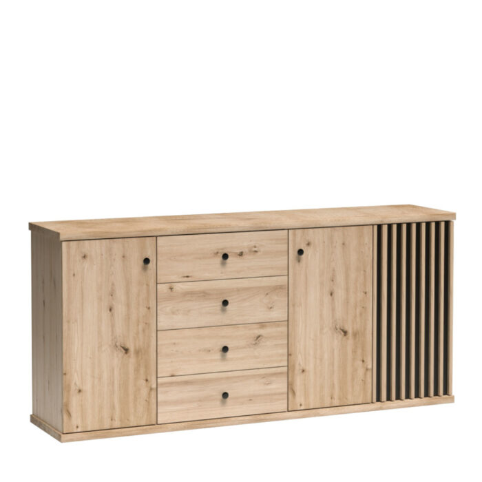Komoda NASKUP - Dąb - Lamele - Szuflady - 183 x 86 x 41 cm - obrazek 1
