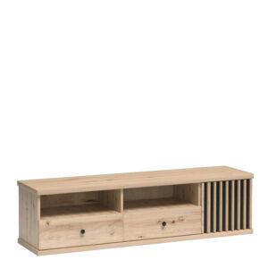 Szafka pod Telewizor NAKUSP - Dąb - Lamele - Szuflady - 161 x 44 x 41 cm