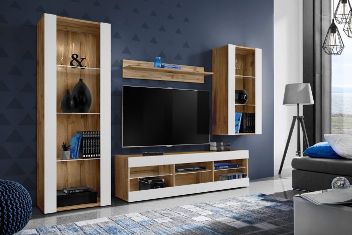 Zetsaw Mebli RTV Tivoli Medio, Biały/Wotan - obrazek 2