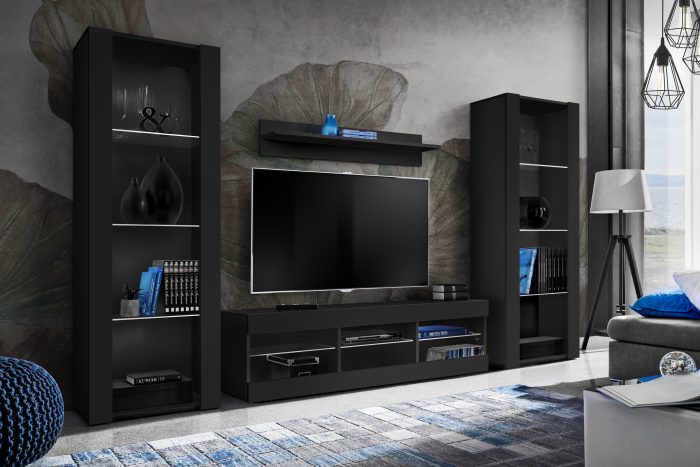 Zestaw Mebli RTV Tivoli Grande, Czarny/Czarny - obrazek 2