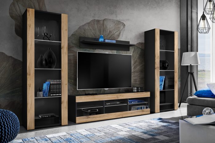 Zestaw Mebli RTV Tivoli Grande, Wotan/Czarny - obrazek 2