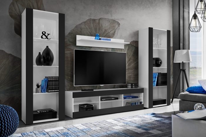 Zestaw Mebli RTV Tivoli Grande, Czarny/Biały - obrazek 2