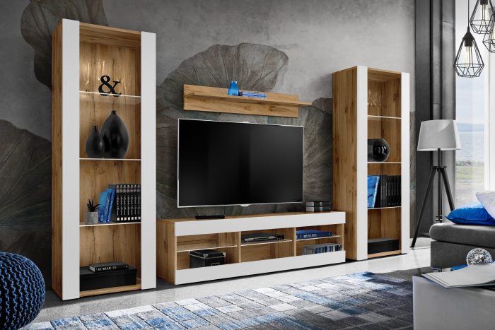 Zestaw Mebli RTV Tivoli Grande, Biały/Wotan - obrazek 2