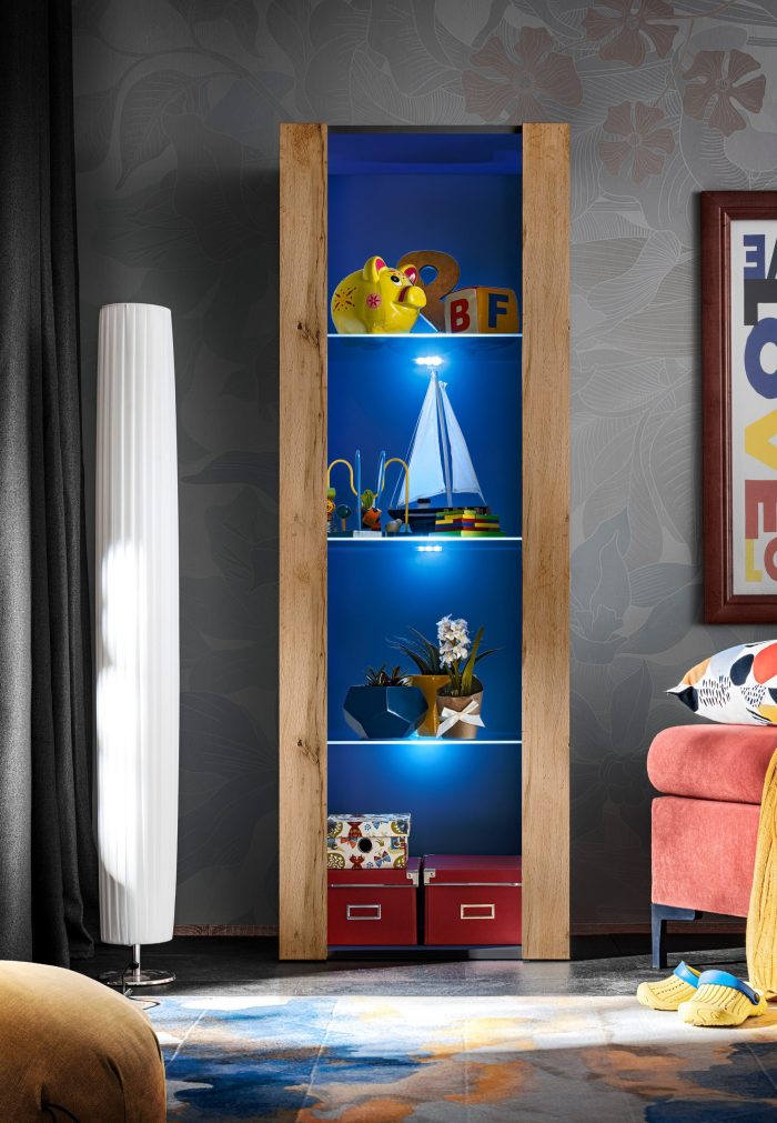 Witryna Tivoli, Wotan/Czarny Oświetlenie LED Niebieskie - obrazek 8