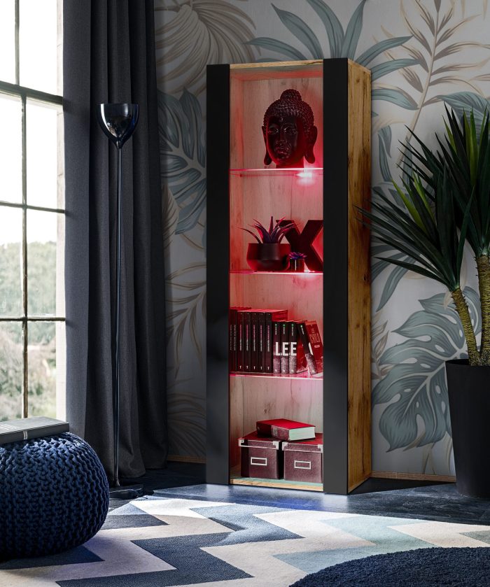 Witryna Tivoli, Czarny/Wotan Oświetlenie LED RGB - obrazek 2