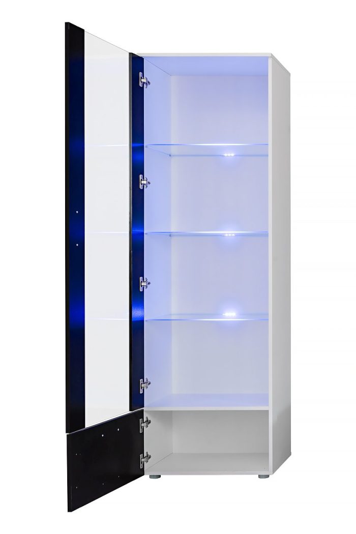 Witryna Stojąca Alessandria, Biały/Czarny - obrazek 6