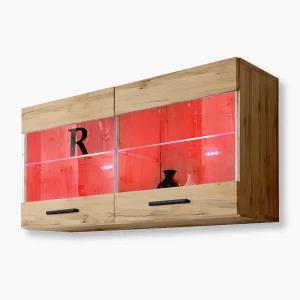 Witryna Półka Wisząca Savona, Wotan/Wotan Oświetlenie LED RGB