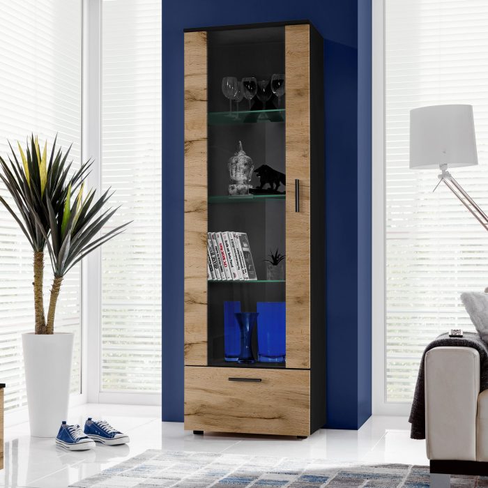 Witryna Stojąca Alessandria, Wotan/Czarny - obrazek 2