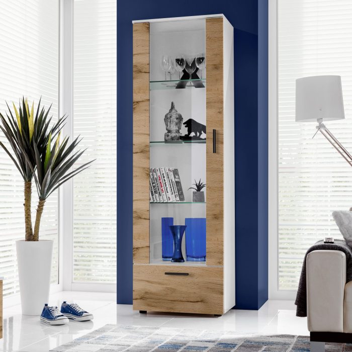 Witryna Stojąca Alessandria, Wotan/Biały - obrazek 2