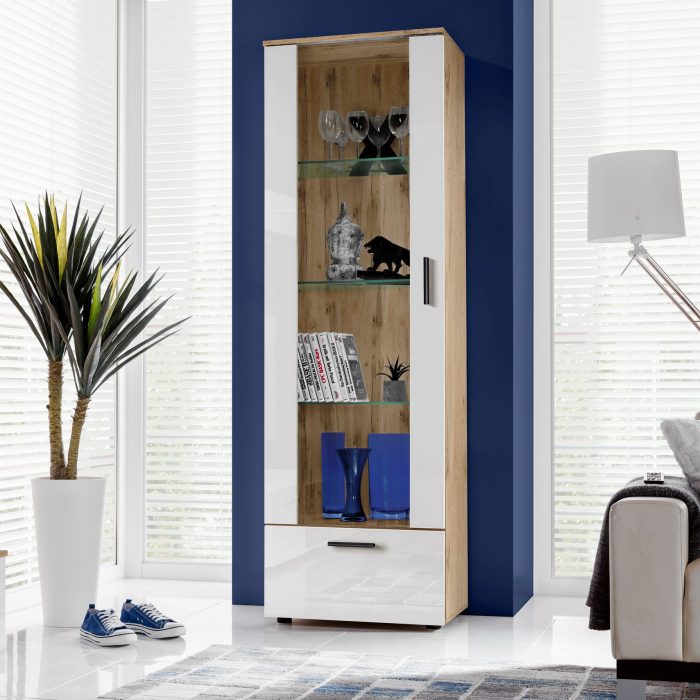 Witryna Stojąca Alessandria, Biały/Wotan - obrazek 2