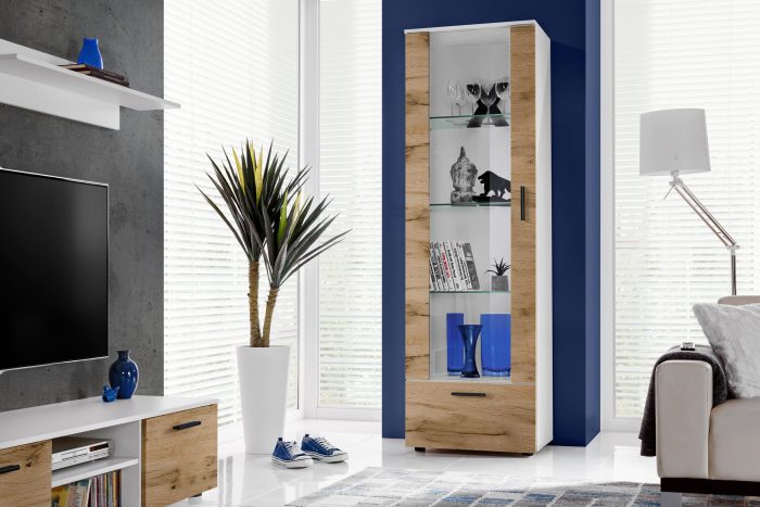 Witryna Stojąca Alessandria, Wotan/Biały - obrazek 4