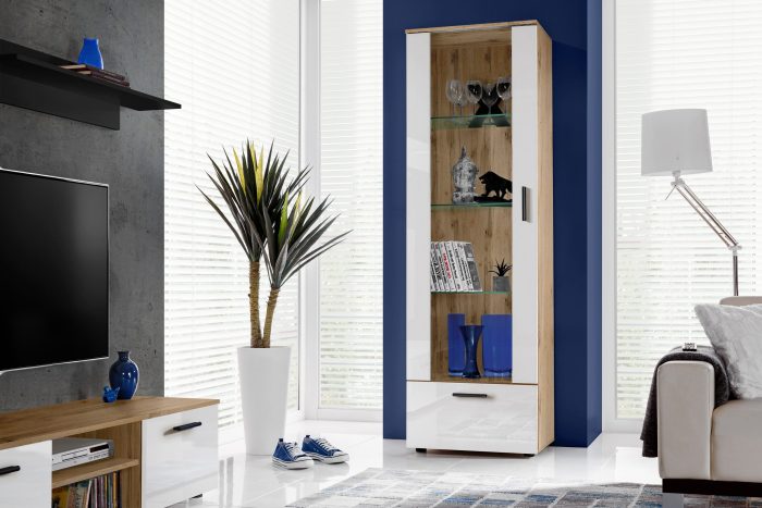 Witryna Stojąca Alessandria, Biały/Wotan - obrazek 4