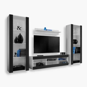 Zestaw Mebli RTV Tivoli Grande, Czarny/Biały