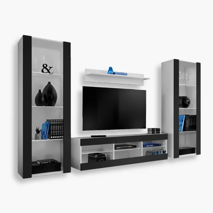 Zestaw Mebli RTV Tivoli Grande, Czarny/Biały - obrazek 1