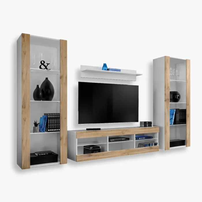 Zestaw Mebli RTV Tivoli Grande, Wotan/Biały - obrazek 1