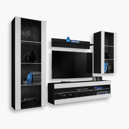 Zestaw Mebli RTV Tivoli Medio, Biały/Czarny