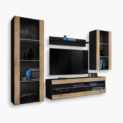 Zestaw Mebli RTV Tivoli Medio, Wotan/Czarny