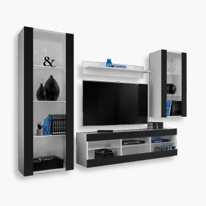 Zestaw Mebli RTV Tivoli Medio, Czarny/Biały