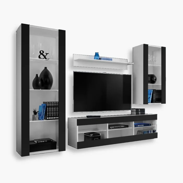 Zestaw Mebli RTV Tivoli Medio, Czarny/Biały - obrazek 1