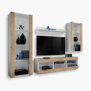 Zestaw Mebli RTV Tivoli Medio, Wotan/Biały