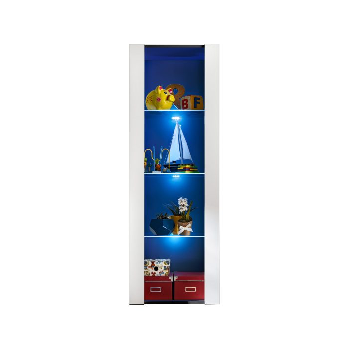 Witryna Tivoli, Biały/Czarny Oświetlenie LED Niebieskie - obrazek 4