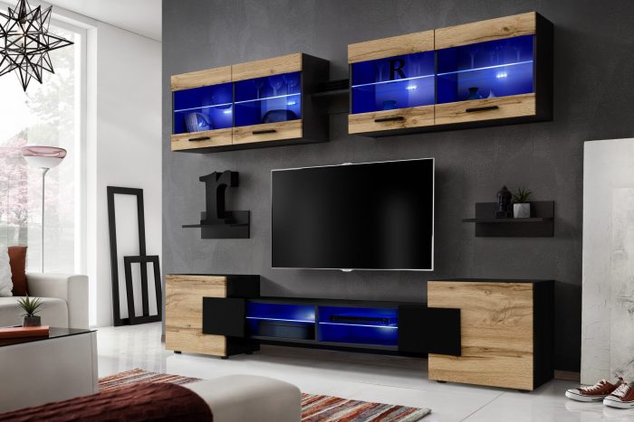 Zestaw Mebli RTV Foggia, Wotan/Czarny - obrazek 2