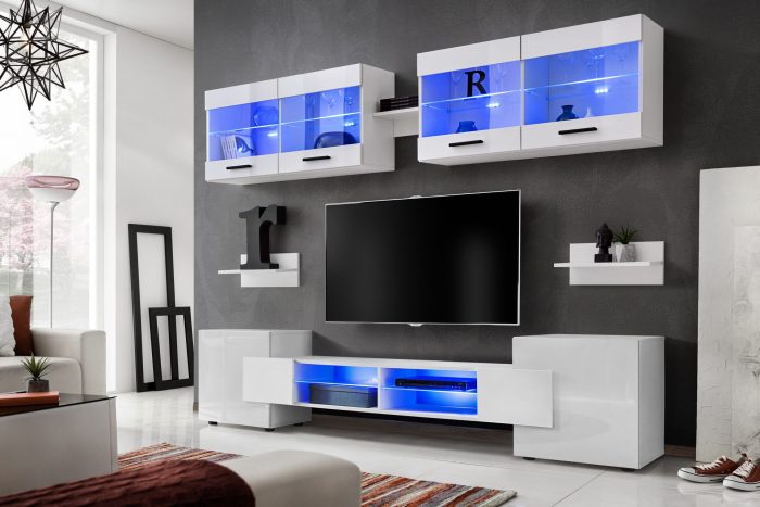 Zestaw Mebli RTV Foggia, Biały/Biały - obrazek 2