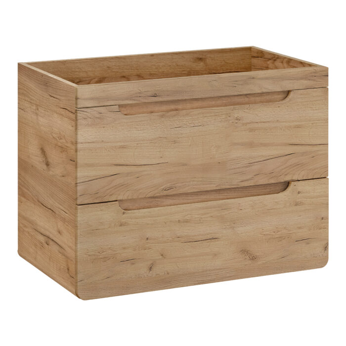 Szafka wisząca z umywalką i syfonem ARVIDA - kolor dębowy - 2 szuflady - 80 x 59 x 46 cm - obrazek 5