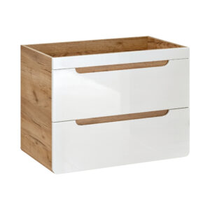 Szafka wisząca pod umywalkę ARVIDA - biała - 2 szuflady - 60 x 59 x 46 cm