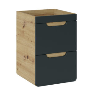 Szafka wisząca pod umywalkę ARVIDA - kolor dębowy - szary front - 2 szuflady - 40 x 59 x 41 cm